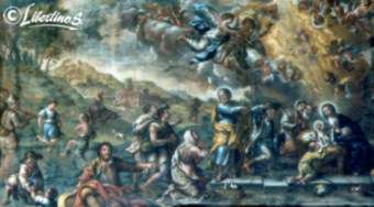 Particolare del dipinto "La Nativit" di Giuseppe Grimaldi